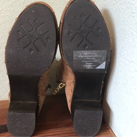 UGG Cam II Suede / Sheepskin Clog Heel Ankle Booties Boots Chestnut US 9… - Picture 4 of 13
